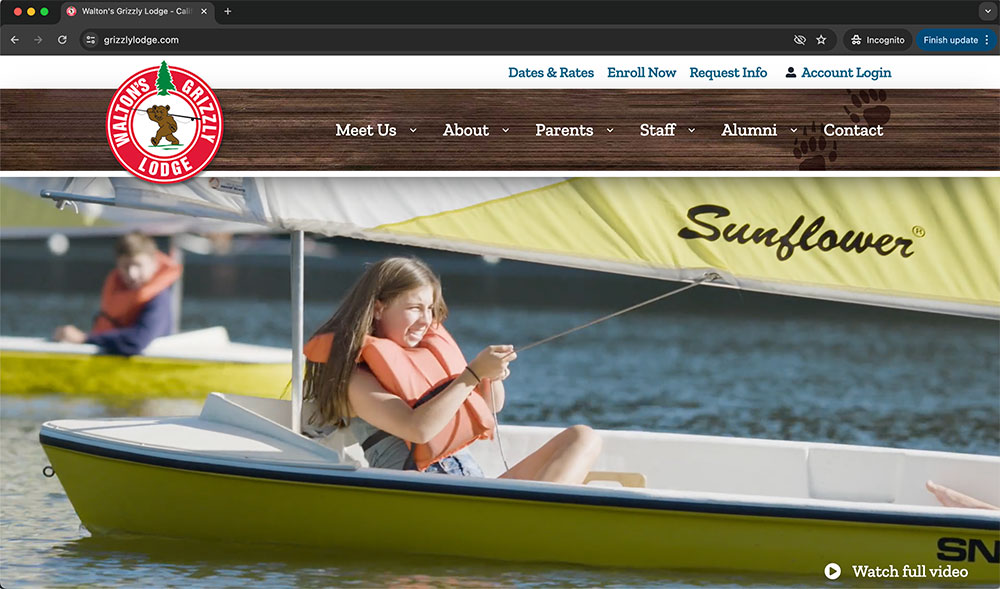 Walton's Grizzly Lodge WordPress website