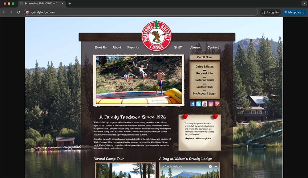 Walton's Grizzly Lodge Drupal 7 website