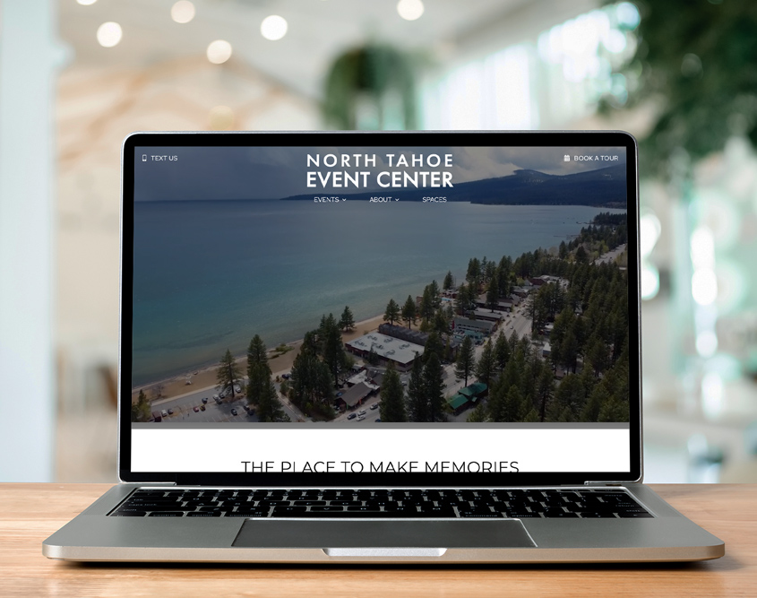 north tahoe event center website design on laptop